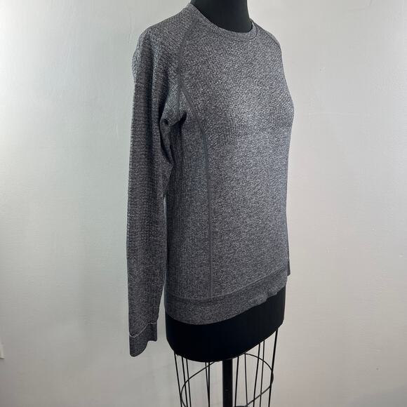 Lululemon Engineered Warmth Wool Long Sleeve Crew Black White Pullover Top Sz? M - Picture 5 of 10